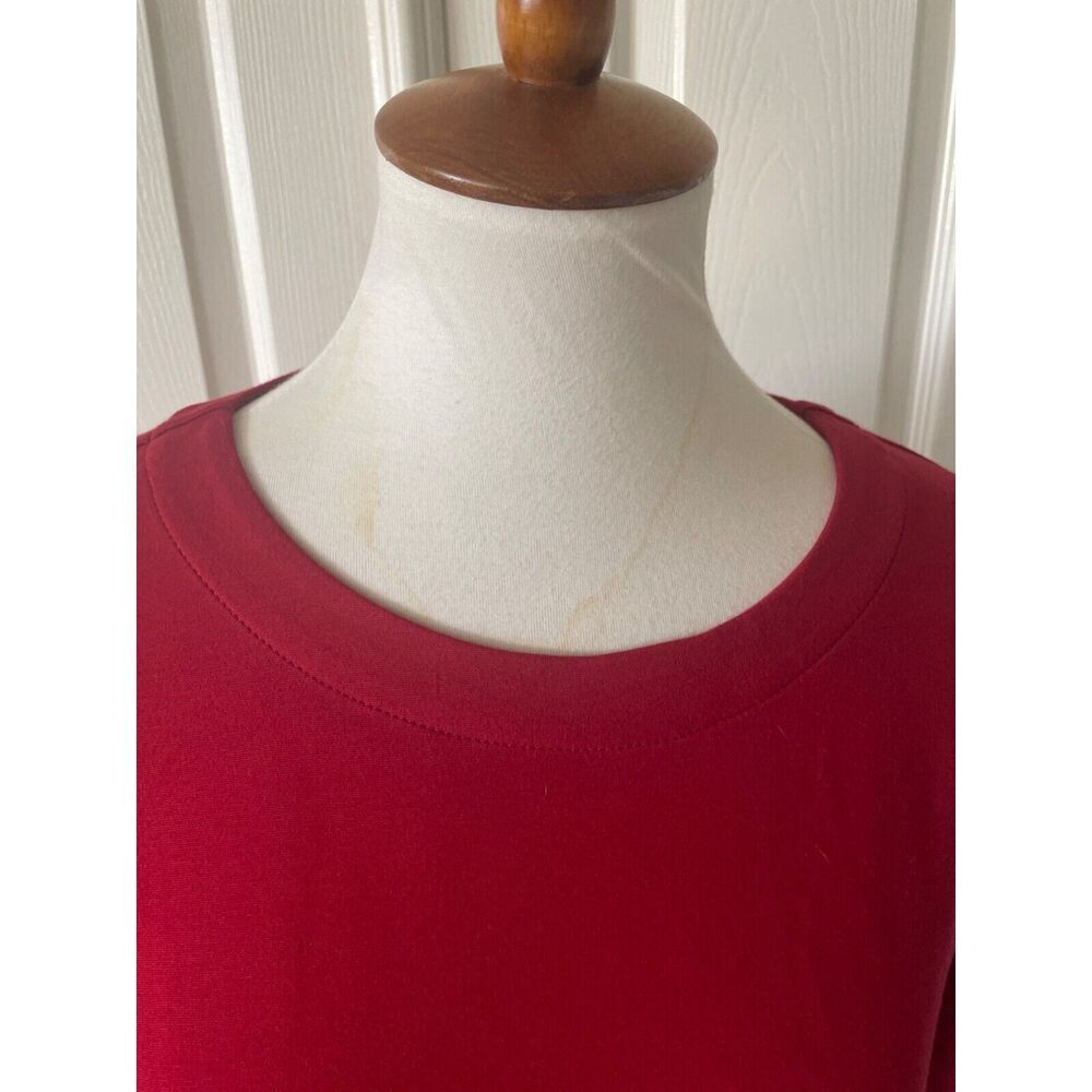 J Jill Womens Ponte Dress Size MP Petite Ruffle Stretch Red Business Comfort - Picture 3 of 13